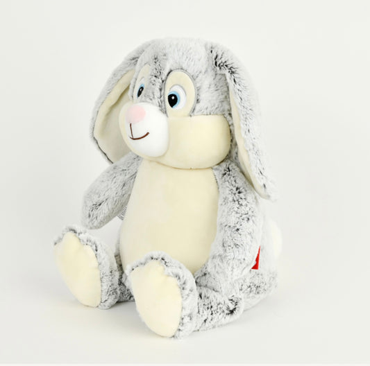 Grey Rabbit Stuffed Animal- Embroidery Keepsake
