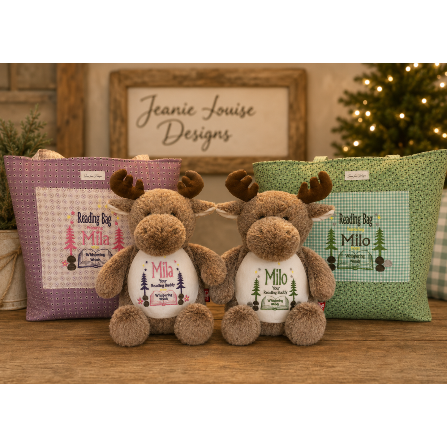 Mila the Stuffed Animal Reading Buddy and Reading Bag