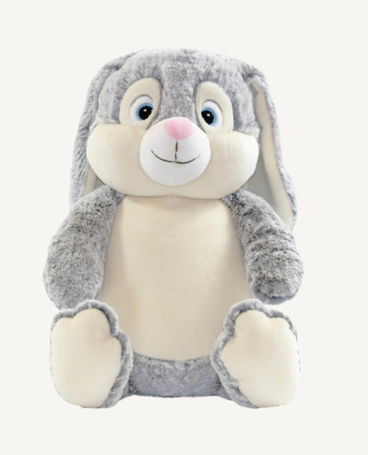 Grey Rabbit Stuffed Animal- Embroidery Keepsake