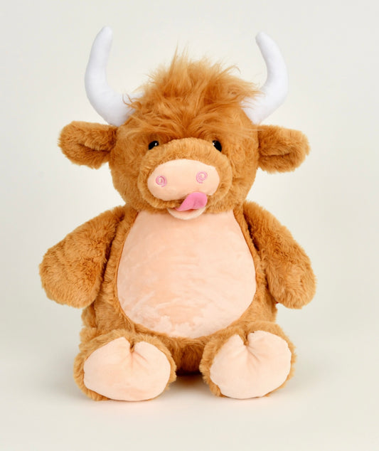 Highland Cow Stuffed Animal - Embroidery Keepsake
