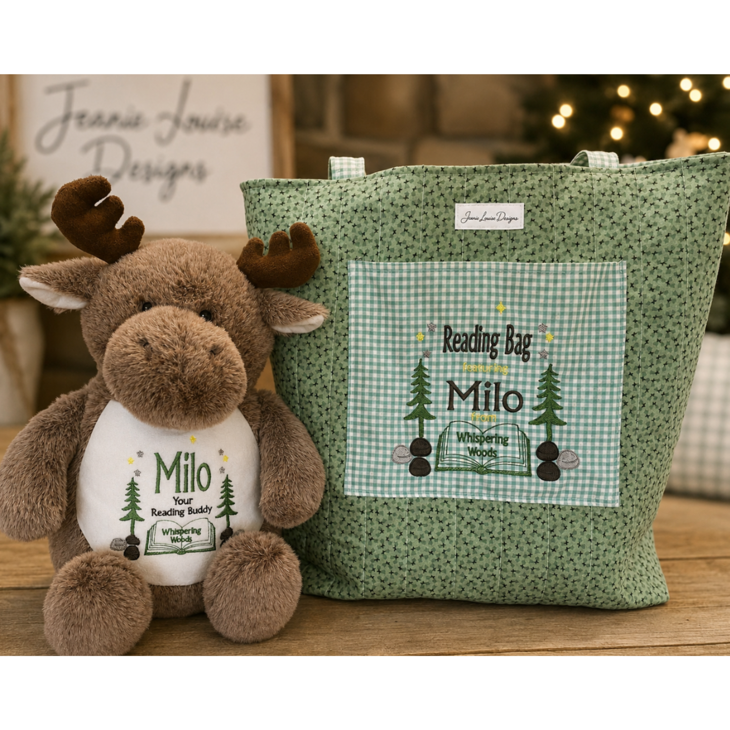 Milo the Stuffed Animal Reading Buddy and Reading Bag